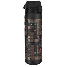 Leak Proof Slim Water Bottle, Stainless Steel, 600ml (20oz) | Black | Gamer | One Size