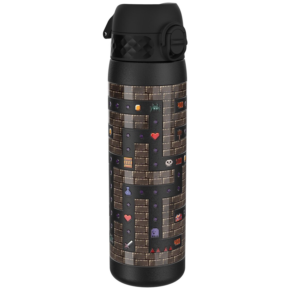 image 1 of Leak Proof Slim Water Bottle, Stainless Steel, 600ml (20oz) | Black | Gamer | One Size