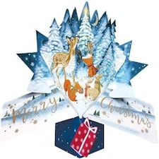 Woodland Animals 3D Pop Up Christmas Card