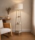 image 3 of ValueLights Hiru Cream 3 Shelf Floor Lamp Cream Boucle Shade