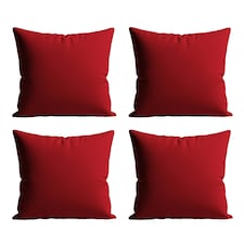 Waterproof Outdoor Garden Cushion Covers Patio Cushion Cover Cases Square Pack Of 4 45cm X 45cm Red