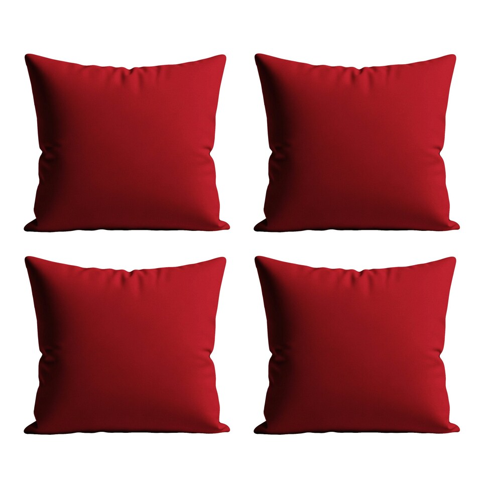 image 1 of Waterproof Outdoor Garden Cushion Covers Patio Cushion Cover Cases Square Pack Of 4 45cm X 45cm Red