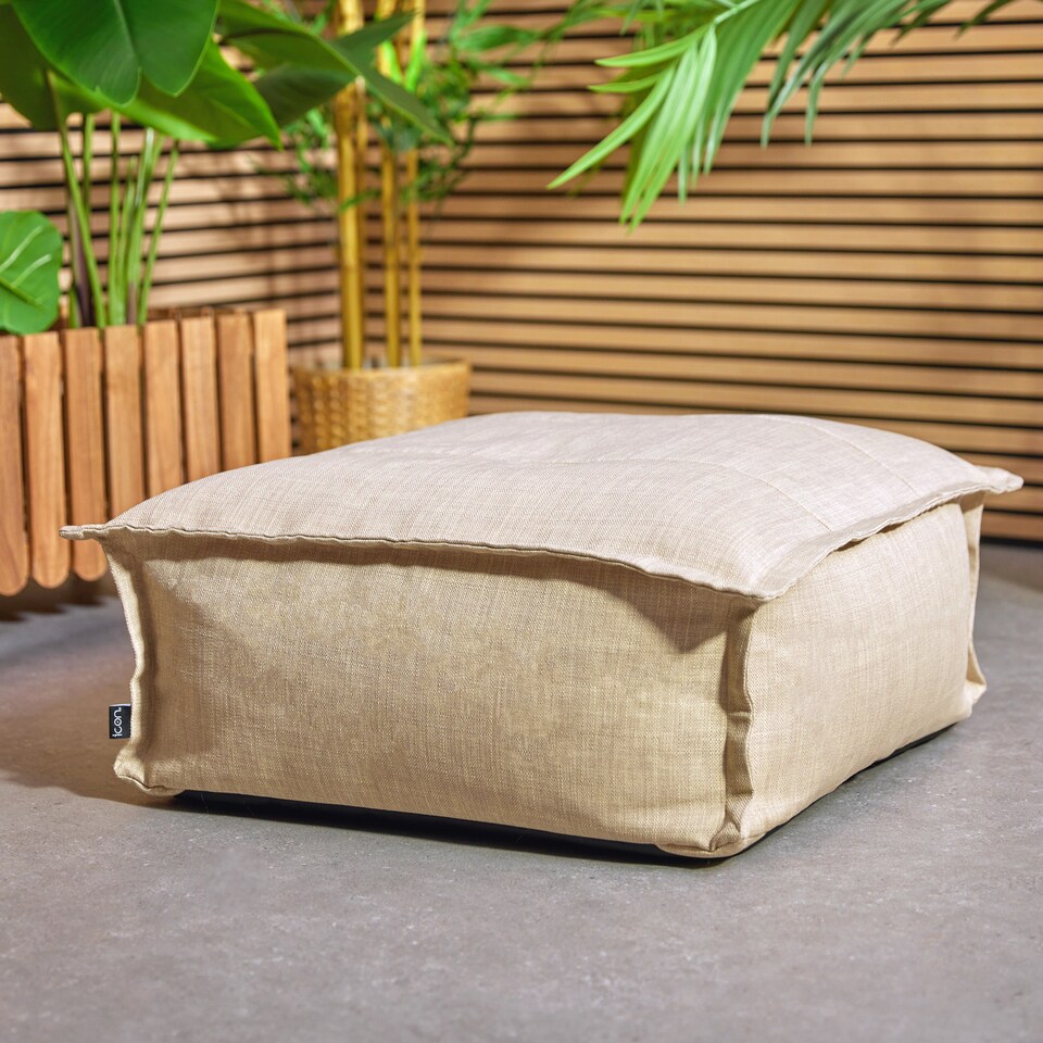 image 1 of Vita Indoor Outdoor Pouffe Footstool Beige Bean Bags | Cream | Cream | 1
