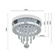 image 2 of Living and Home Modern Round Crystal Ceiling Light with Droplet Accents | Chrome