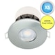 image 2 of Set of 5 Fire Rated LED Bathroom Downlights - Brushed Steel IP65 Recessed Downlights | Chrome | 5