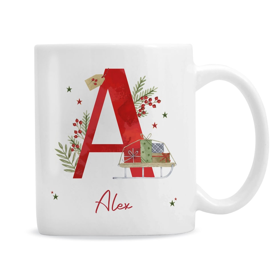 image 1 of Personalised Christmas Initial Mug