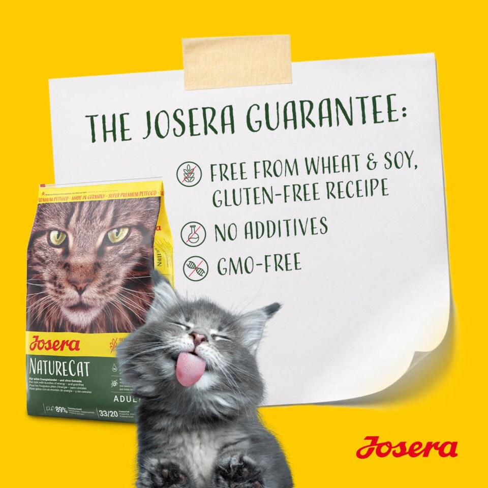 image 1 of Josera NatureCat complete food | For adult cats & older kittens | Grain-free | Chicken & Salmon | Anti-Hairball | Herbs & Fruits | Urinary pH | 10kg