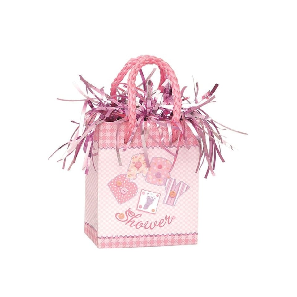 Unique Party Foil Baby Shower Balloon Weight - Pink/White - One Size