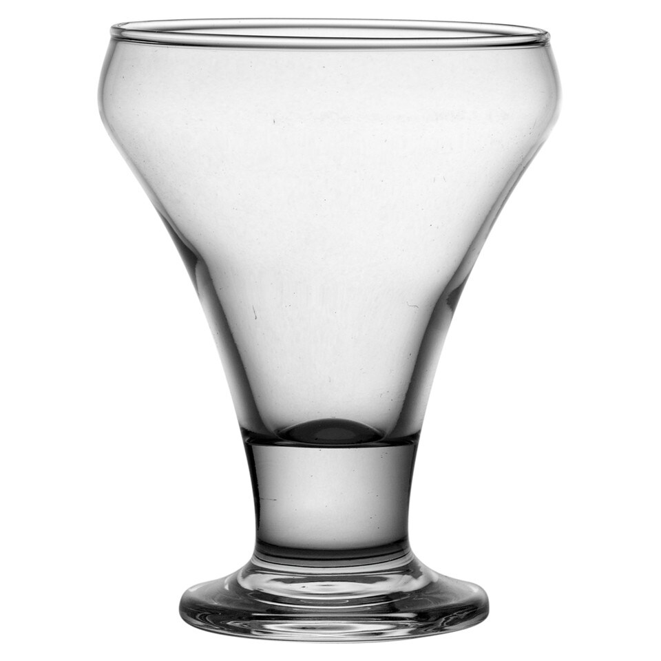 image 1 of Clear Glass Footed Dessert Bowl Ice Cream Sundae Fruit Cocktail Salad Cups 305ml | Clear | 4 Glasses