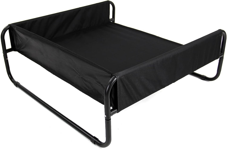 image 1 of Actiaspet Elevated Dog Bed Steel Frame Raised Pet Cot Black or Grey (Black, Large)