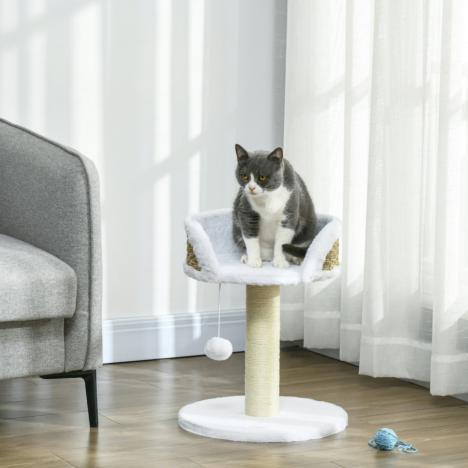 image 1 of PawHut Cat Tree Tower Activity Centre with Scratching Posts White
