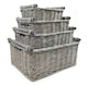 image 5 of Kitchen Log Fireplace Wicker Storage Basket With Handles Xmas Empty Hamper Basket Grey Small 31 x 25 x 16 cm | Grey | Grey