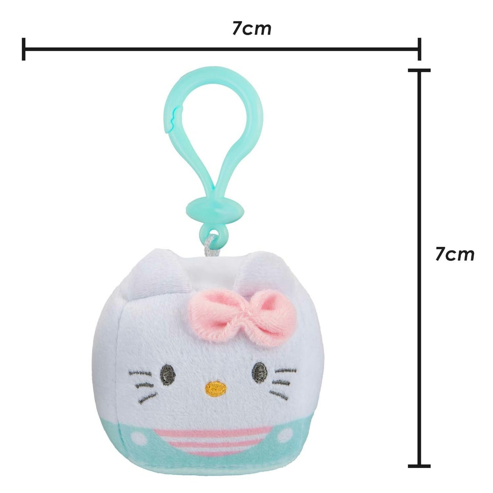 image 1 of Hello Kitty Soft Toy Cubeez Plush Turquoise Cute Plush Huggable Cuddly 7cm Blue