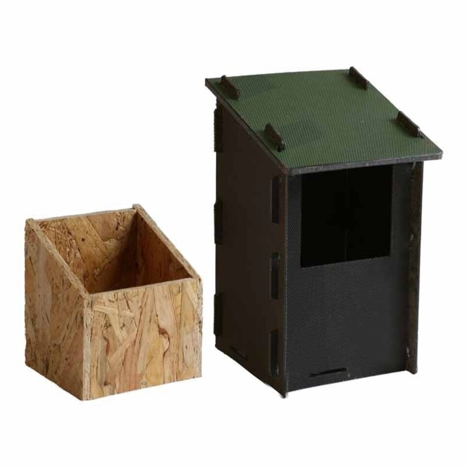 image 1 of Eco Robin Nest Box - Recycled LDPE Plastic/Wood - L17 x W17 x H26 cm Black | One Size