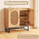 image 2 of COSTWAY Rattan Storage Cabinet 2 Door Buffet Sideboard w/Adjustable Shelf
