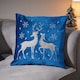 image 2 of 45 x 45cm Soft Fabric Christmas Reindeer Chair Cushion in Sapphire Blue