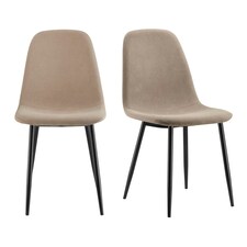 VonHaus Cavell Cord Textured Set of 2 Dining Chairs