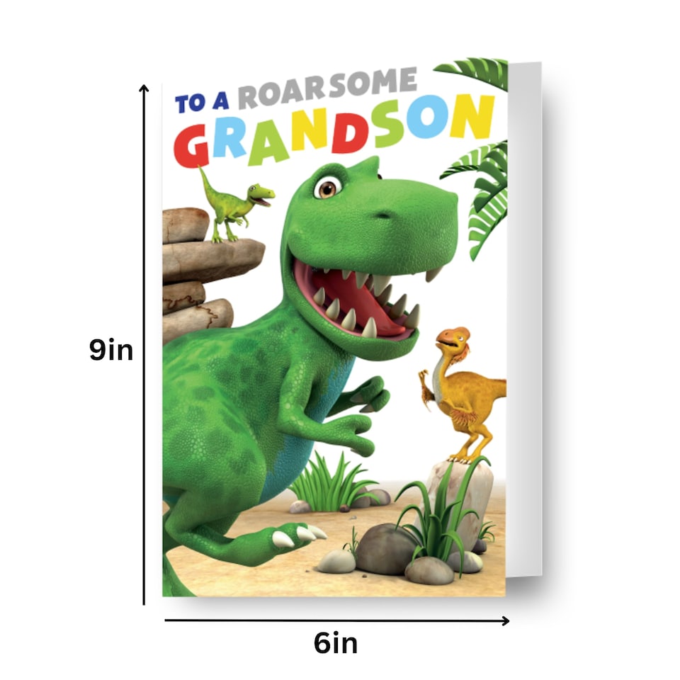 image 1 of Dinosaur Roar Grandson Birthday Card