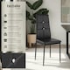 image 2 of Dining Chair Set - high backrest, slim steel legs & rhinestone highlights - Set of 4 Black