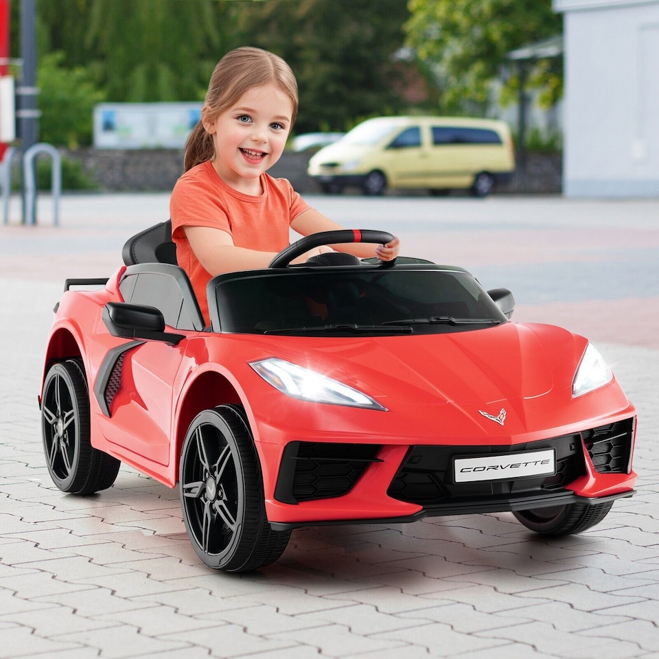 image 1 of COSTWAY 12V Licensed Chevrolet Corvette C8 Toy Car Red