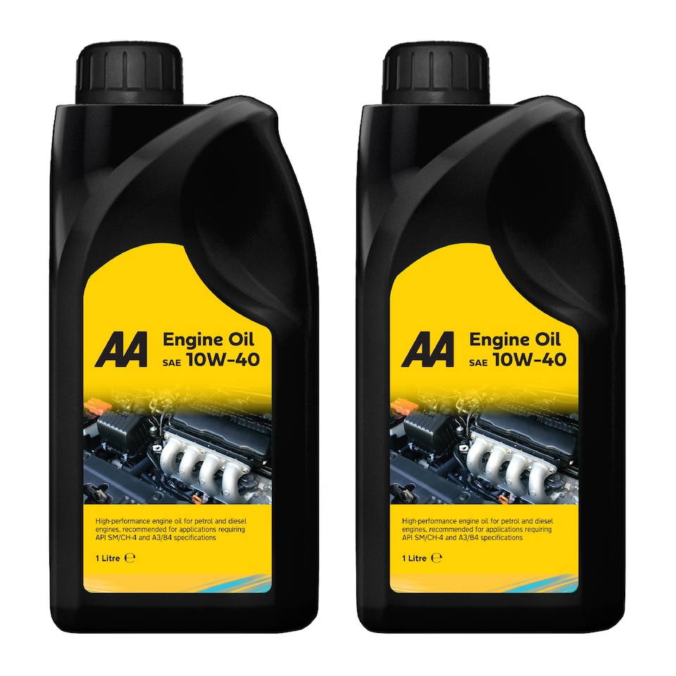 AA Engine Oil SAE 10W-40 2 x 1L - Semi-Synthetic, Petrol & Diesel - High-Performance - API SM/CH-4, ACEA A3/B4