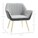 image 7 of HOMCOM Accent Chairs Velvet Armchairs for Living Room and Bedroom Light Grey