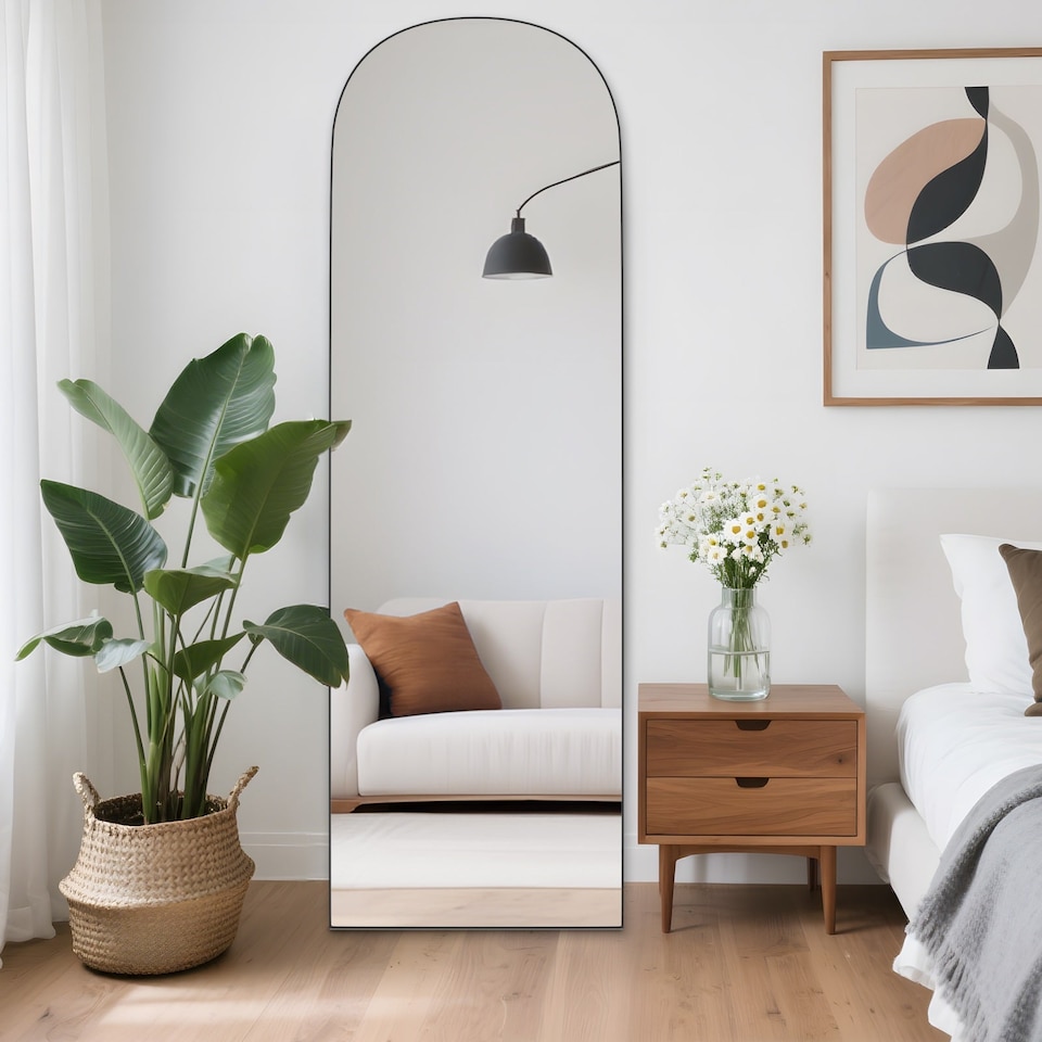 image 1 of Rattantree Arched Full Length Mirror Floor Standing 162x52cm