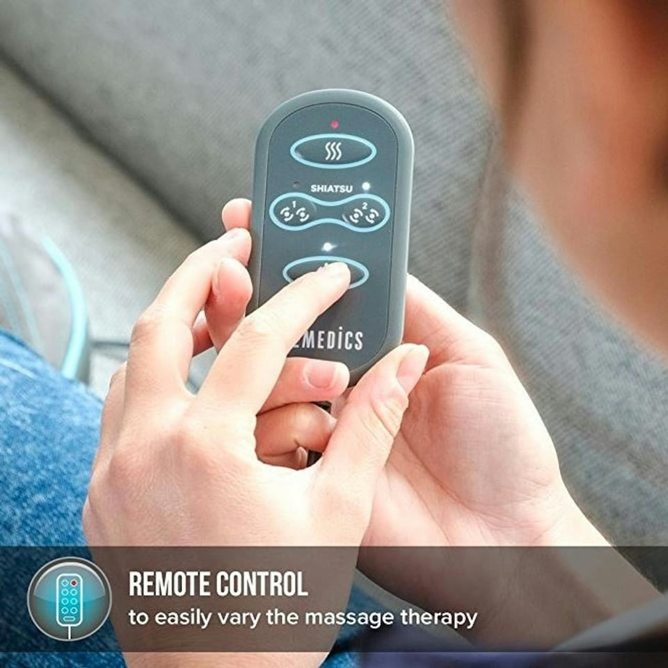 image 1 of Homedics Gel Back Shiatsu Massage Pillow with Heat for Back Neck Black