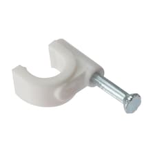 Forgefix Round Cable Clips - White - 9-11mm