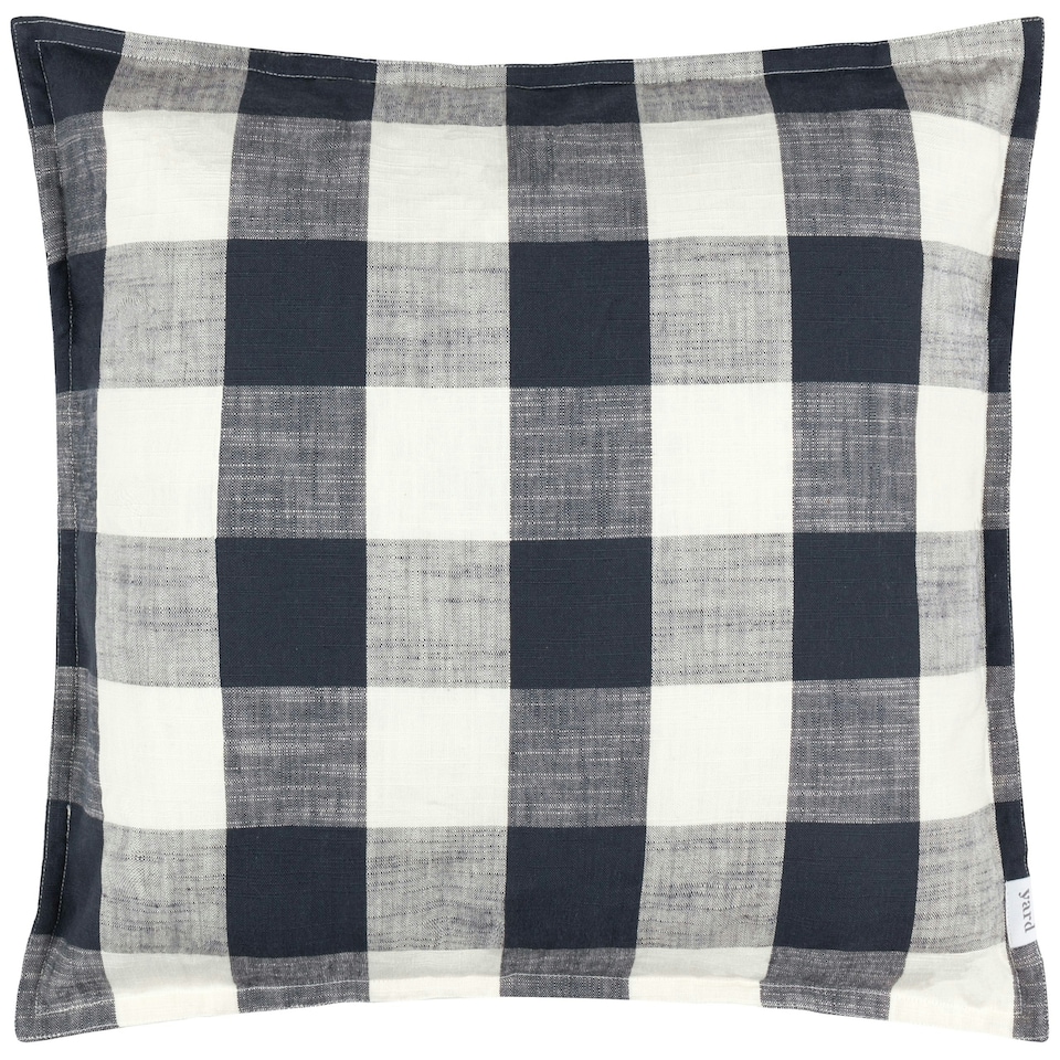 image 1 of Yard Chesil Check 100% Cotton Navy Outdoor Cushion Cover 50 x 50 cm Multi