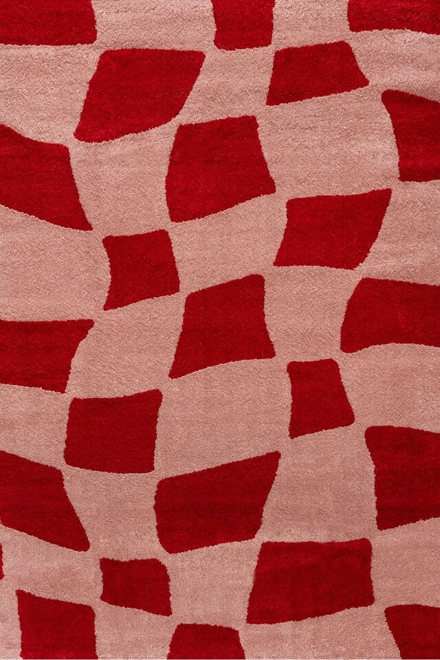image 1 of The Rugs Joli Collection Chequered Soft and Dense Pile Living Room and Bedroom Floor Rug
