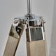 image 5 of ValueLights Modern Distressed Wood And Silver Chrome Tripod Floor Lamp Base | Brown
