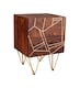image 1 of Dark Gold 2 Drawer Side Table - Solid Mango Wood - L40 x W45 x H60 cm