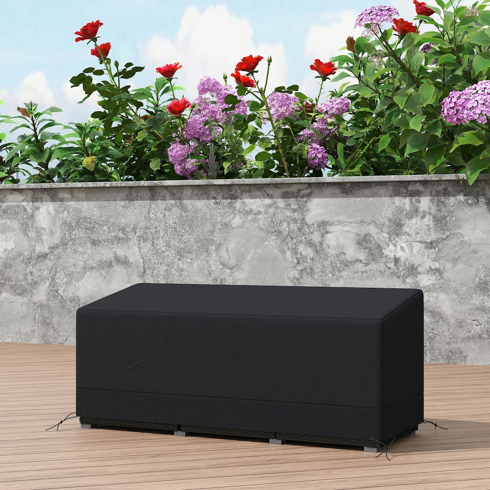 image 1 of Outsunny 190x72x76cm Rectangular Patio Furniture Cover for Chairs Black Black | Black