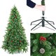 image 2 of Christmas Stockholm Pine Artificial Designer Tree Berries & Frosted Cones Mixed | Green | 8ft