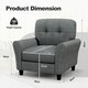 image 2 of COSTWAY Tufted Upholstered Living Room Sofa Reading Armchair Grey