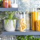 image 5 of Argon Tableware Glass Storage Jars - Silver Lid - 1.5 Litre - Modern Round Scandi Organisation Container Glass Jar - Set of 3