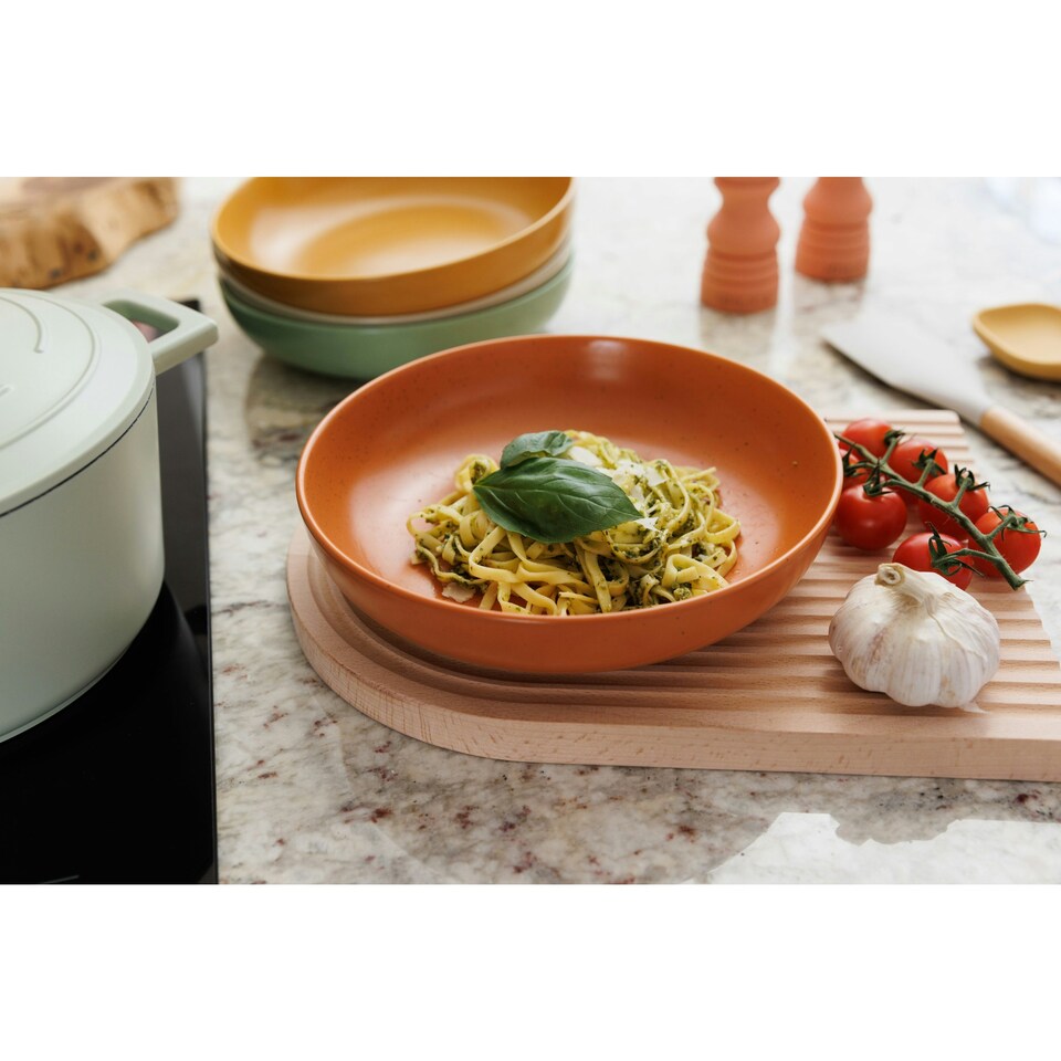 image 1 of KitchenCraft Pasta Bowl Set Stoneware 21cm Set of 4 | Multi