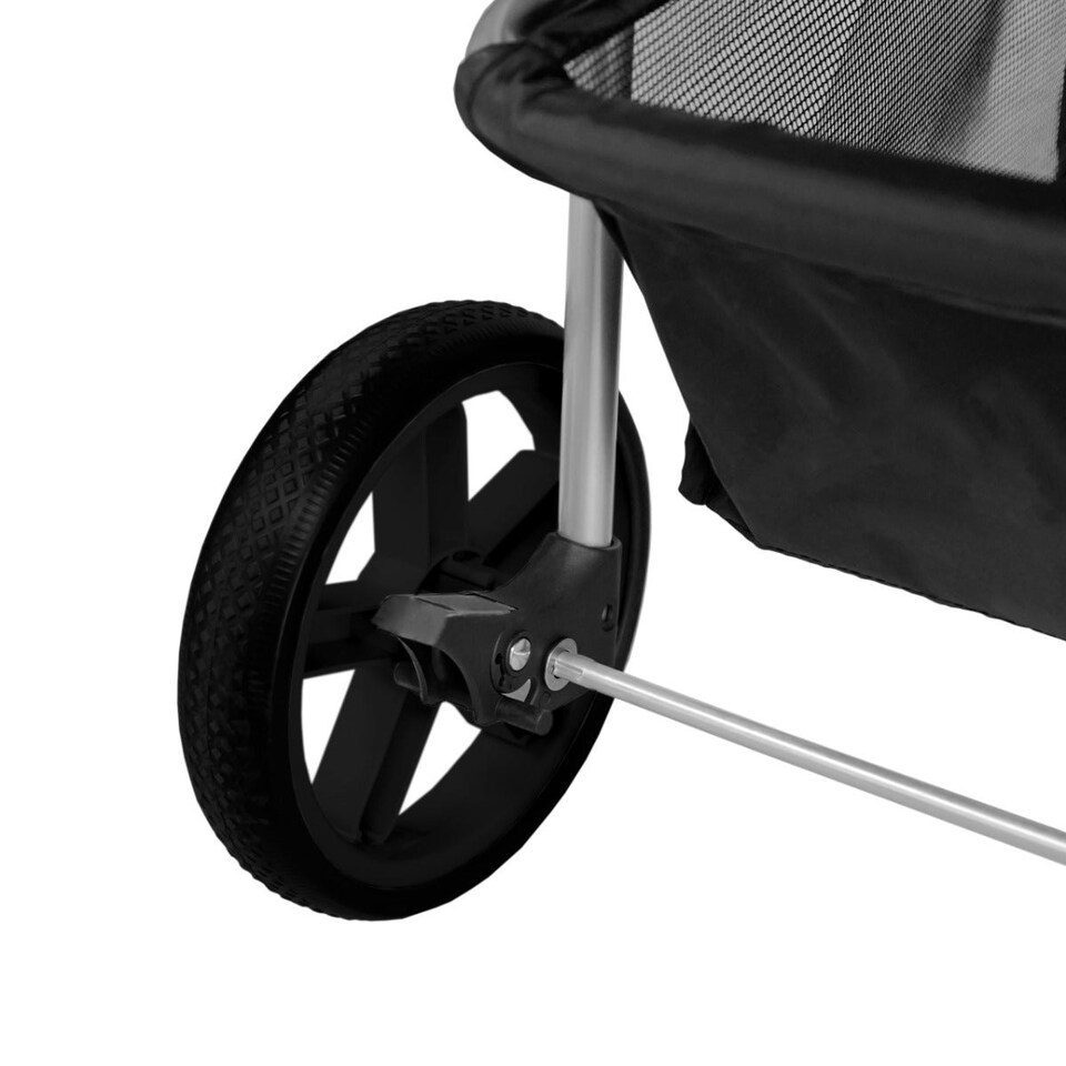 image 1 of Pet Stroller with Rain Cover – Black One Size