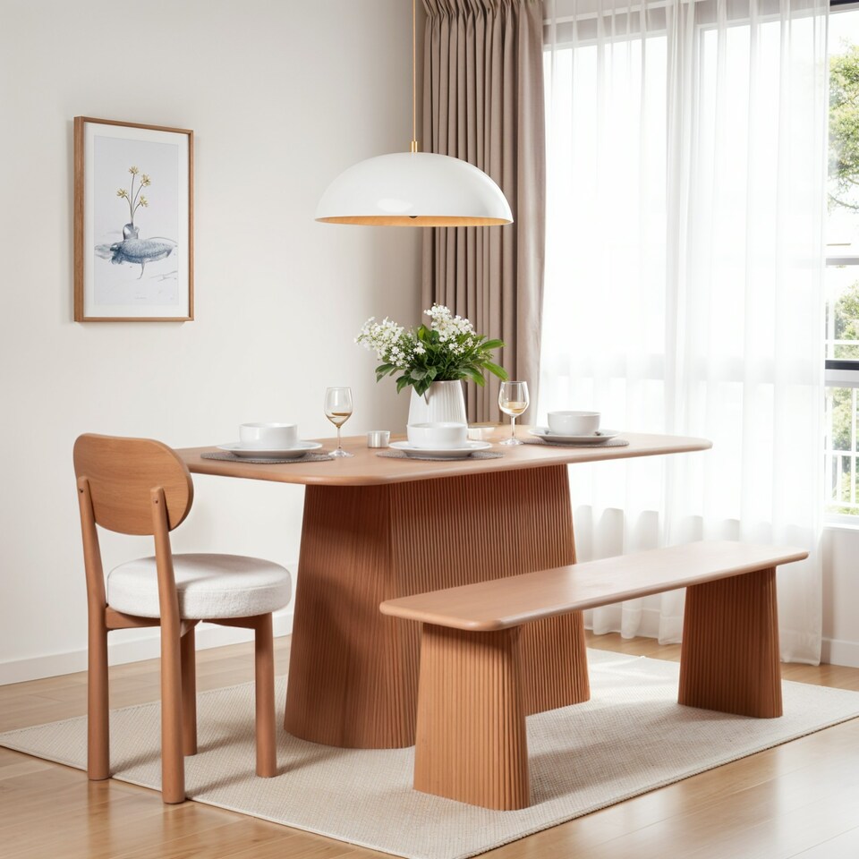 image 1 of Jodhpur Solid Wood 6-8 Seater Dining Table Brown