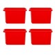 image 1 of Wham Stack & Store 4 x 24L Plastic Storage Boxes | Red | 4