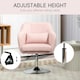 image 4 of HOMCOM Stylish Retro Linen Swivel Tub Chair Steel Frame  Pink