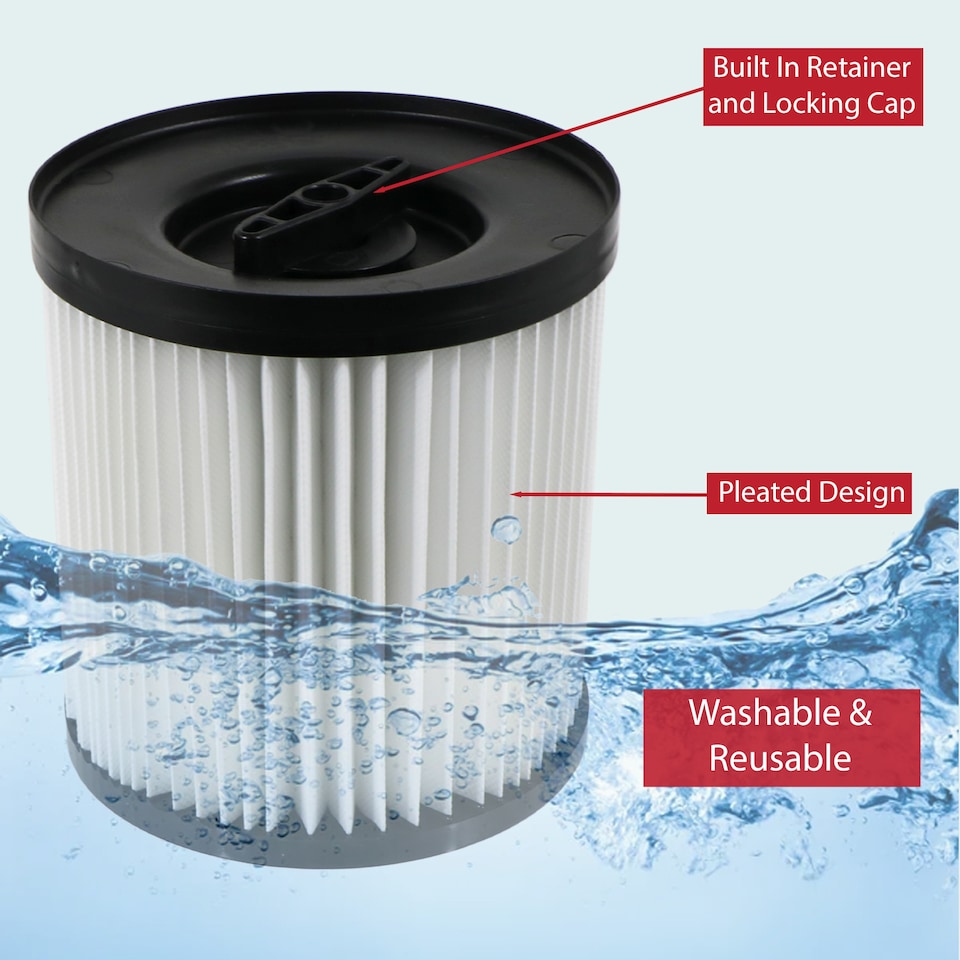 image 1 of Titan Filter TTB774VAC TTB775VAC TTB776VAC TTB777VAC 16L 20L 30L 40L Wet & Dry Vacuum Cleaner