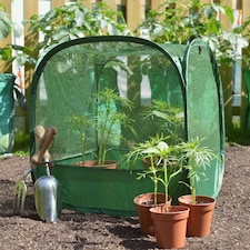 GardenSkill Pop-Up Mini Net Plant Cover for Seedling & Flower - Garden Netting Grow House Cloche - Stops Birds, Insects - 2 Pack