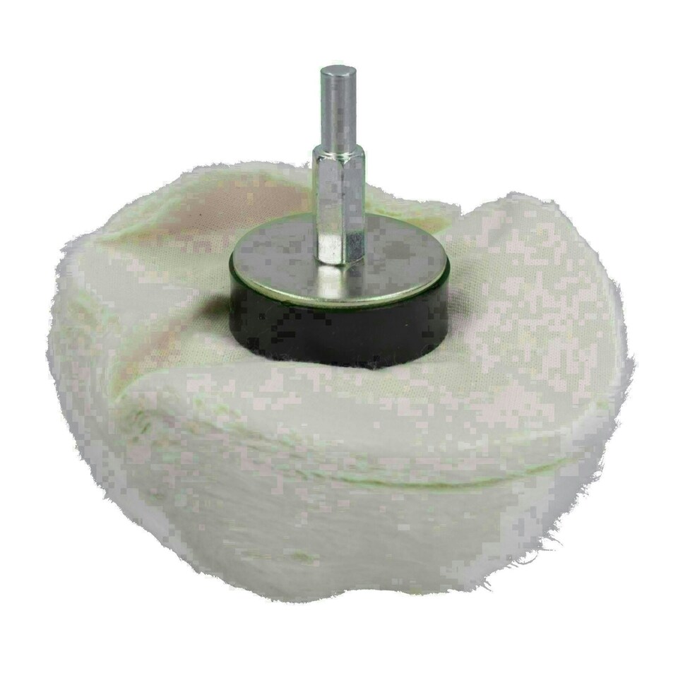 image 1 of Dome Domed Final Finishing Polishing Mop 110mm Wide Soft Grade Cotton 4pk