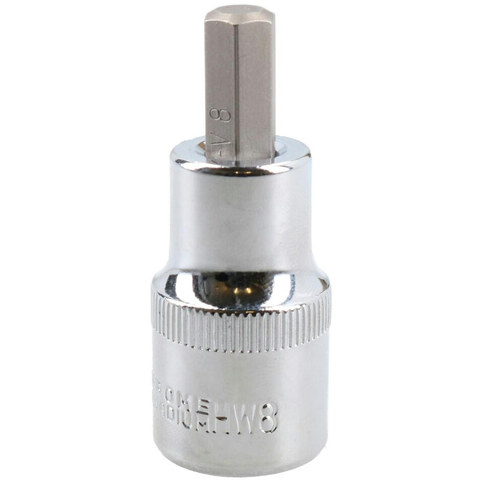 image 1 of 8mm Hex Bit Metric Allen Socket Male 1/2" Drive 55mm Length Strengthened Tip