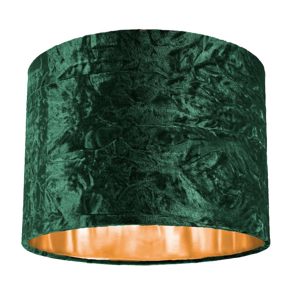 image 1 of Modern Green Crushed Velvet 10" Table/Pendant Lampshade with Shiny Copper Inner