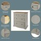 image 2 of Premium Corona 2+2 Chest of Drawers - Industrial Style Bedroom Storage Cabinet with Spacious Drawers | Grey | Grey | 1