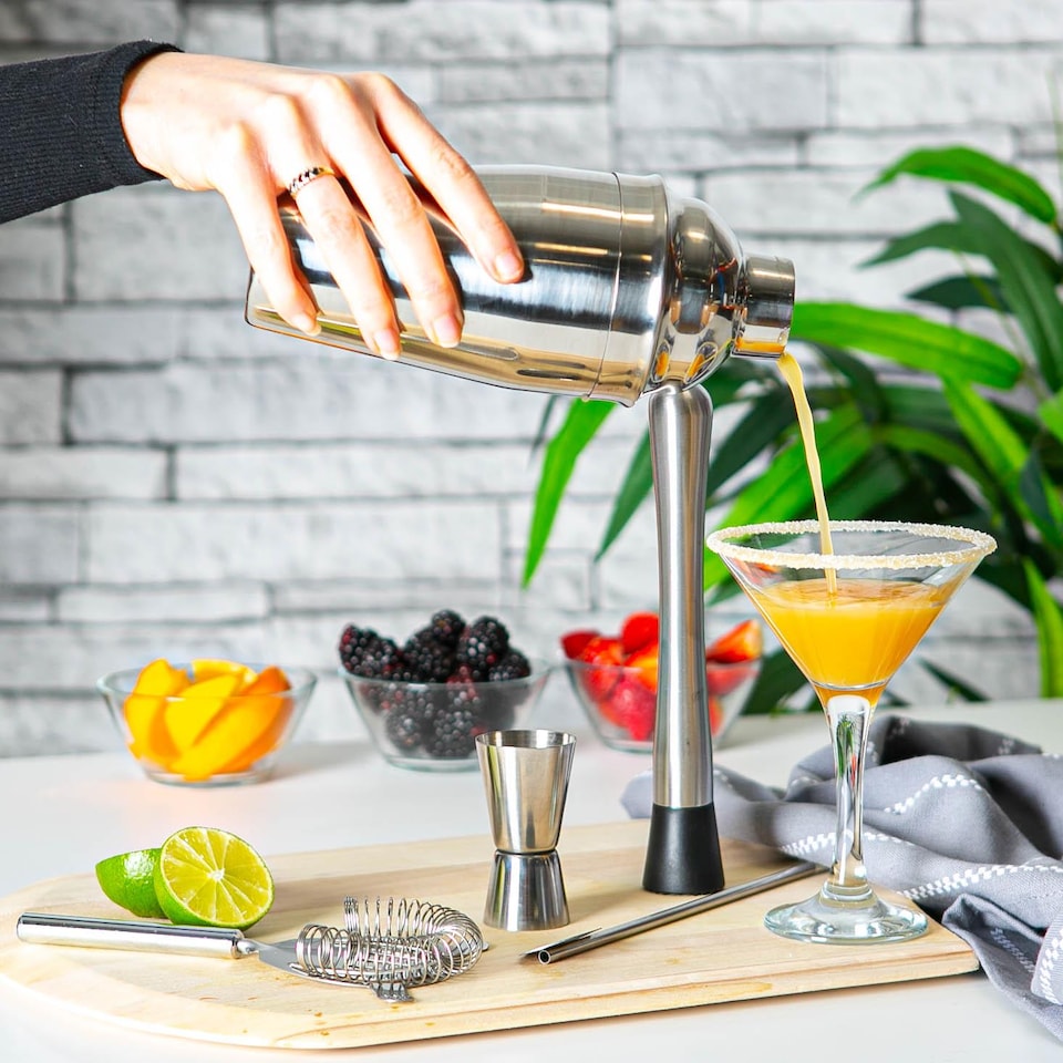 image 1 of Rink Drink 5 Piece Manhattan Cocktail Shaker Set - Silver | Silver | Silver