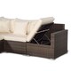 image 7 of Santorini Modular 13 Seat Rattan Conversation Set With 2 Coffee Tables Brown | Ivory
